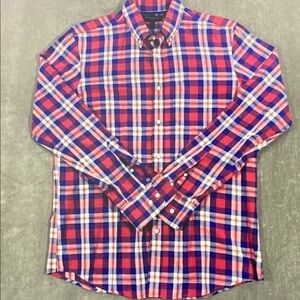 St. John's Bay Red and Blue Plaid Button Down Shirt